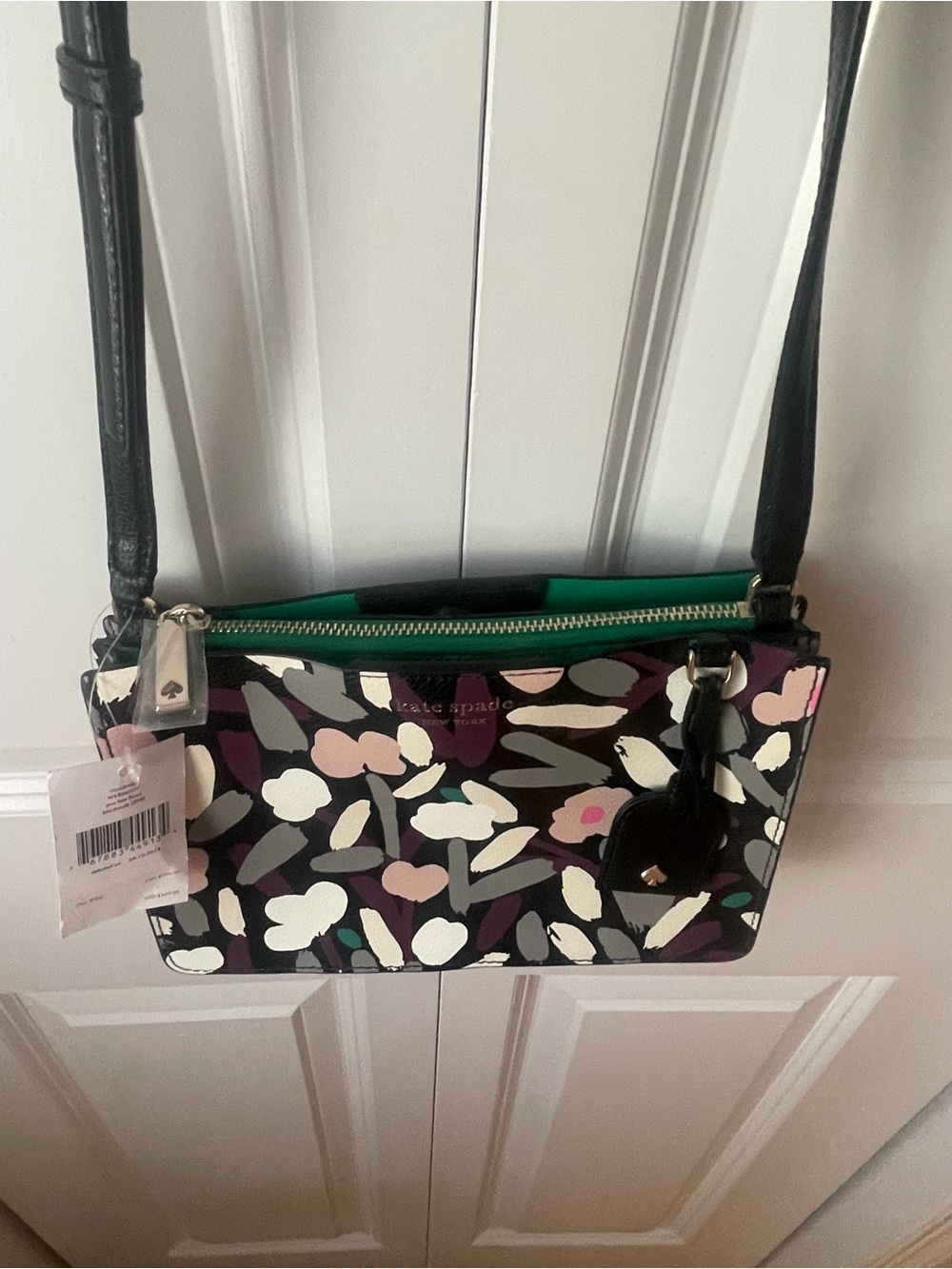 Floral Print Crossbody Bag - Black Multi